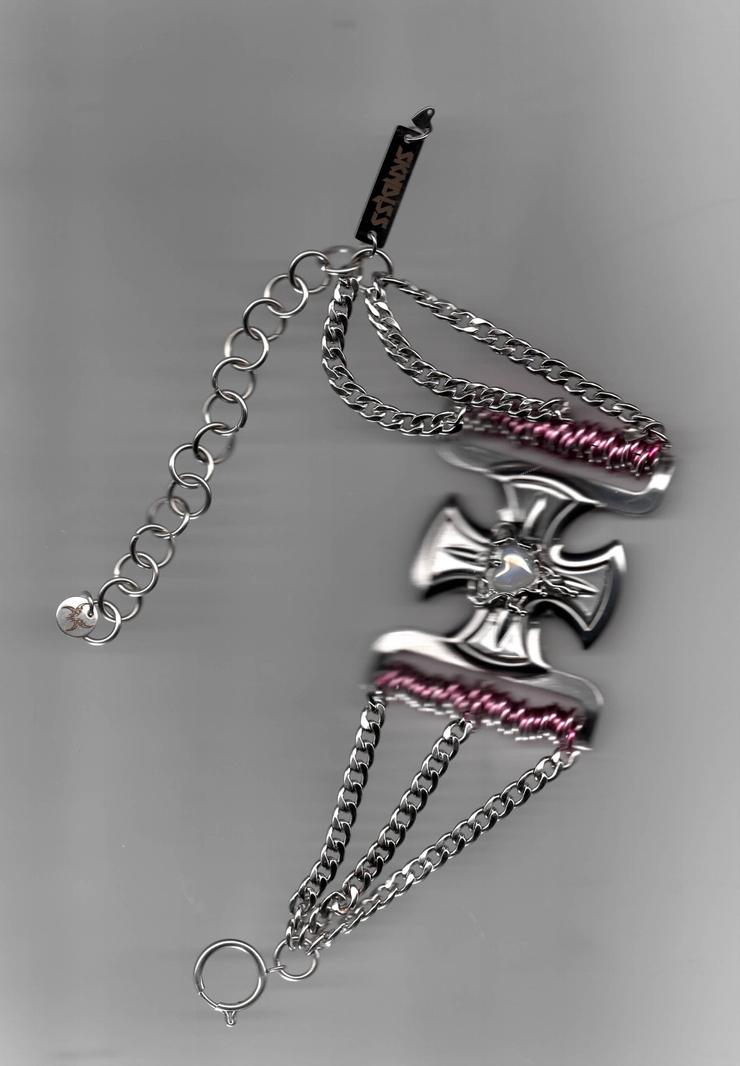 Pink Pearly Crossed Choker