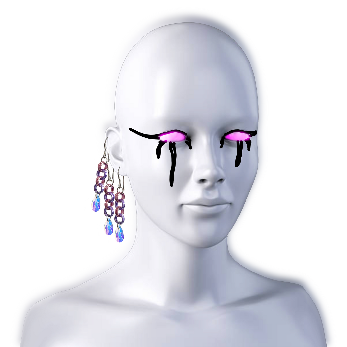 CRYSTAL TEAR EARRINGS