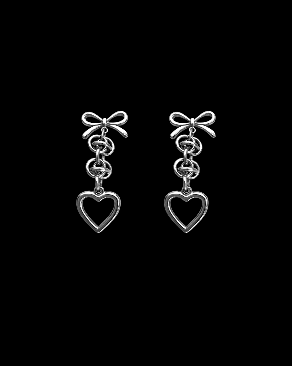 Bow Heart Armour Earring