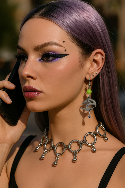 Void Flame Pearl Earrings