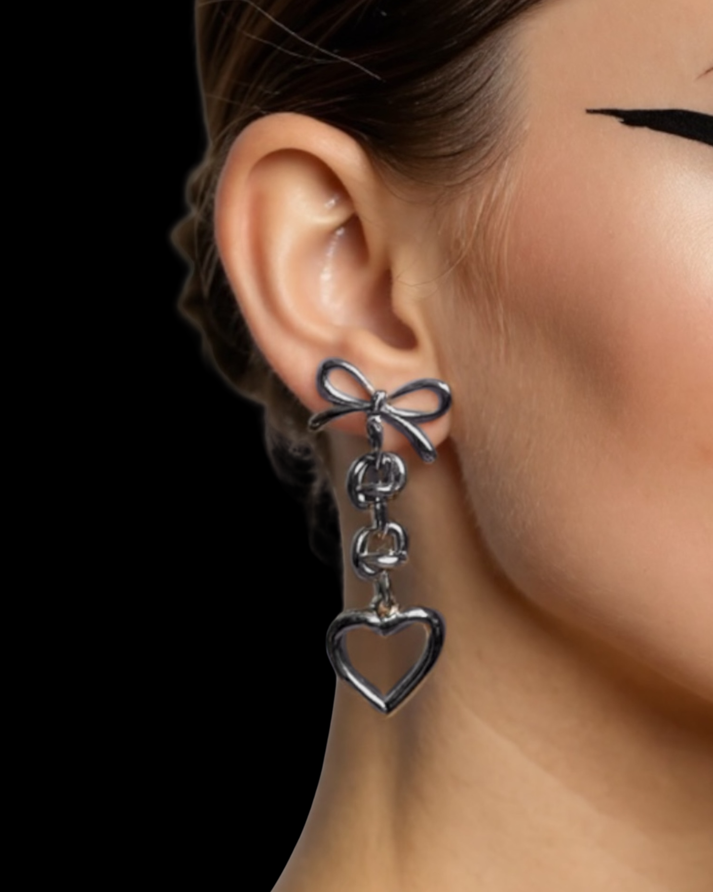 Bow Heart Armour Earring