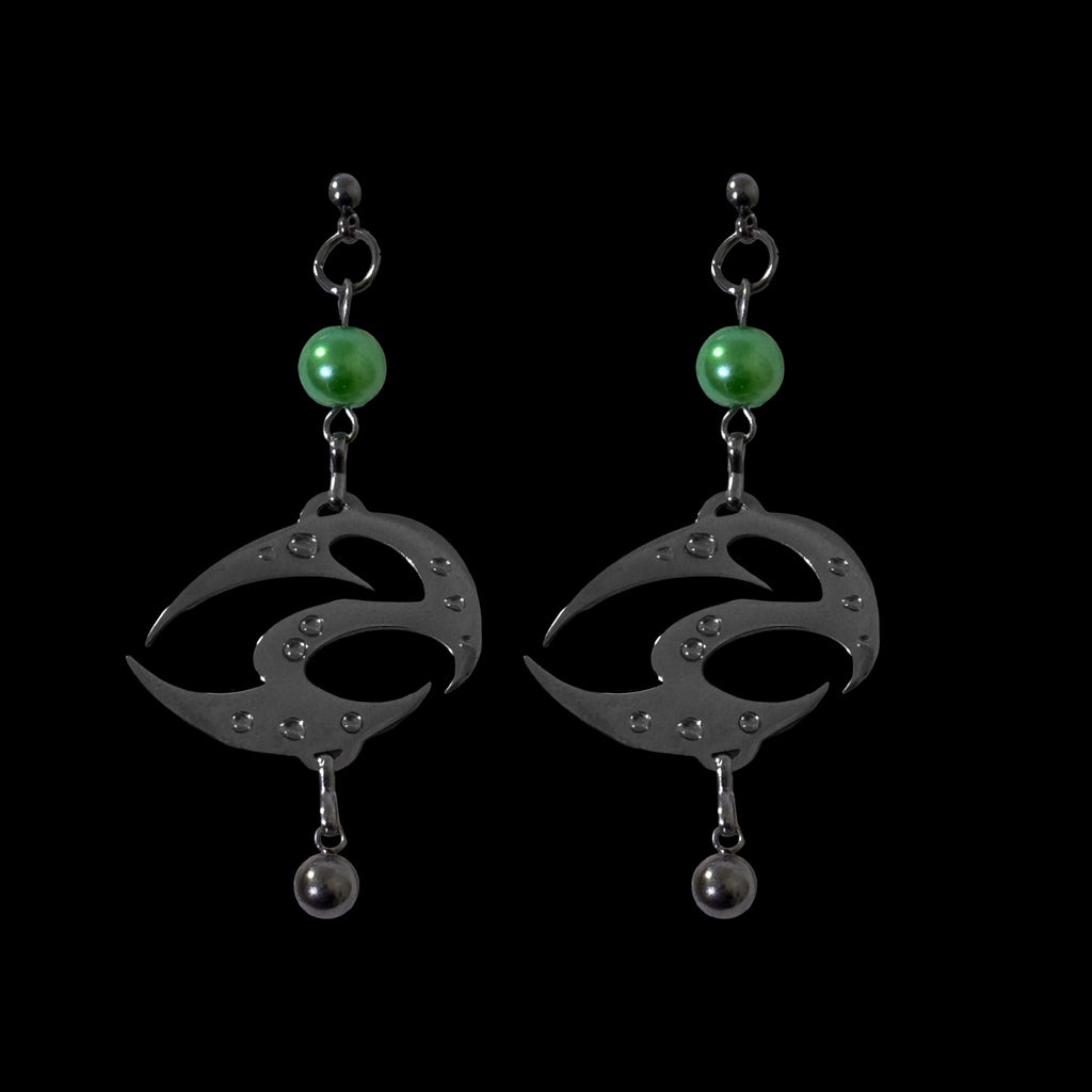 Void Flame Pearl Earrings