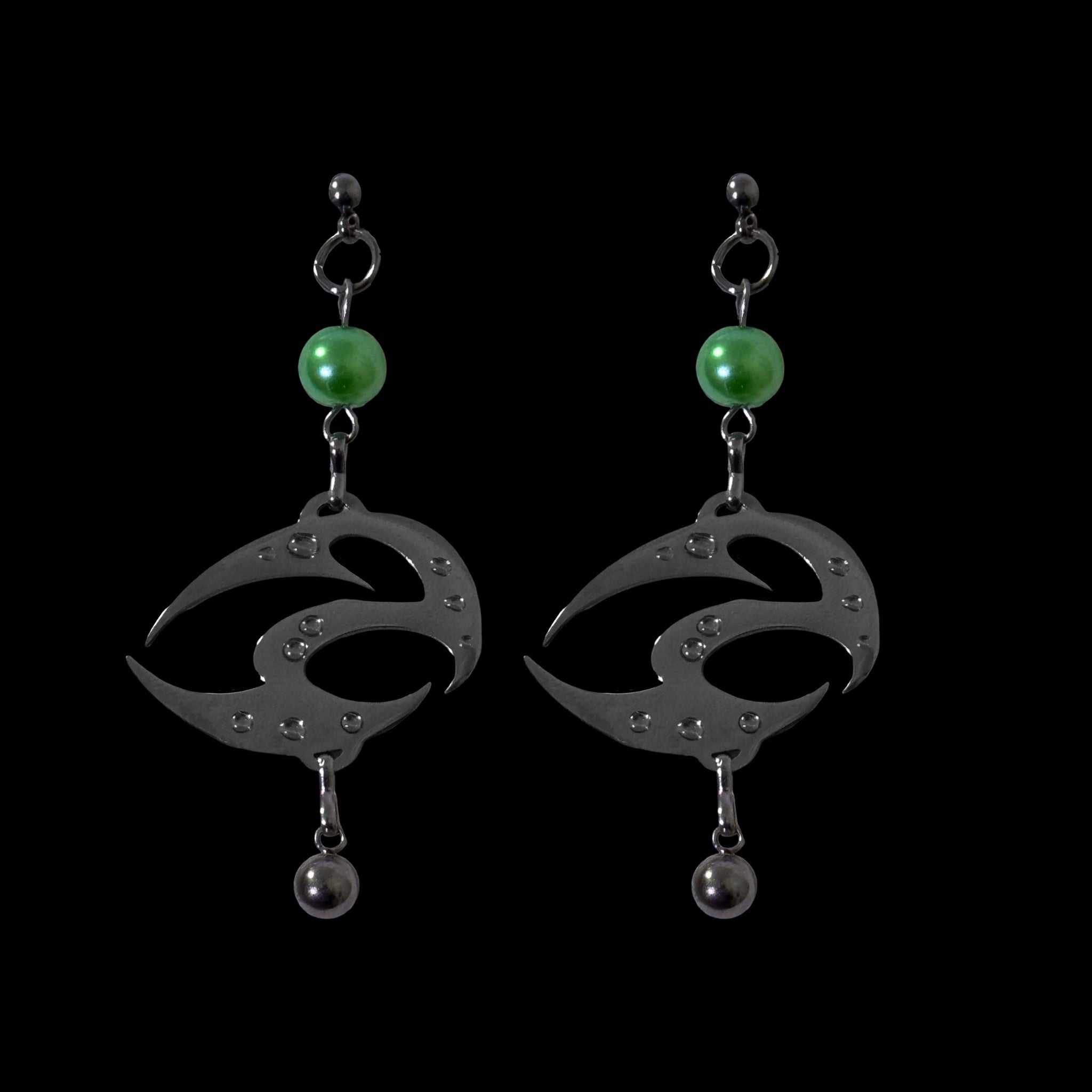 Void Flame Pearl Earrings