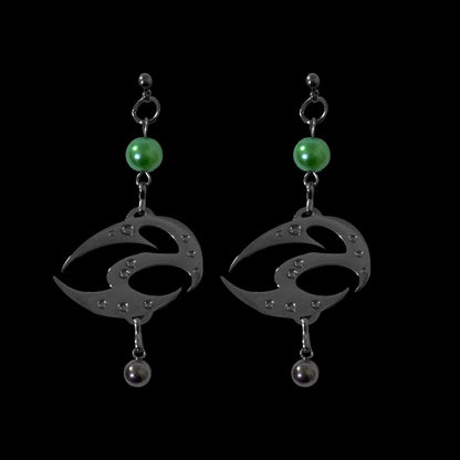 Void Flame Pearl Earrings