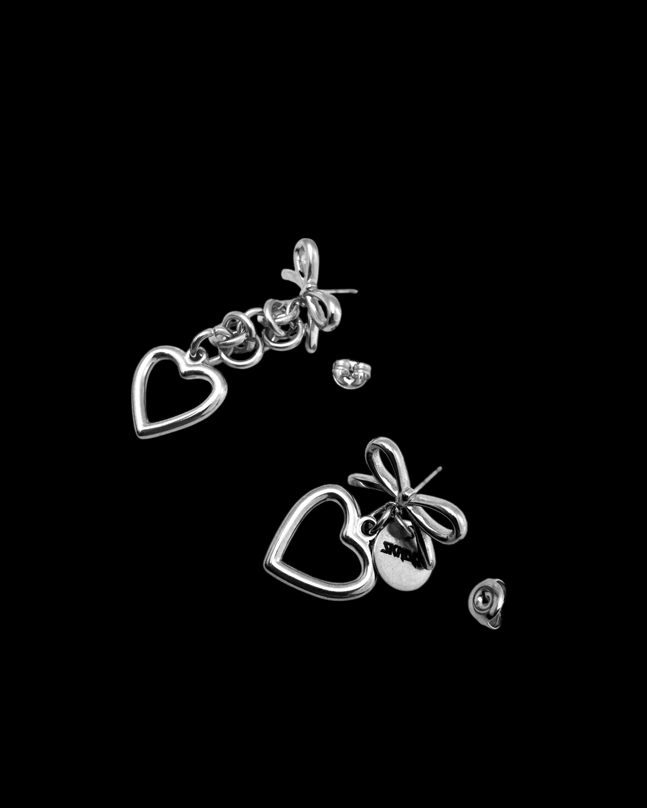 Bow Heart Armour Earring