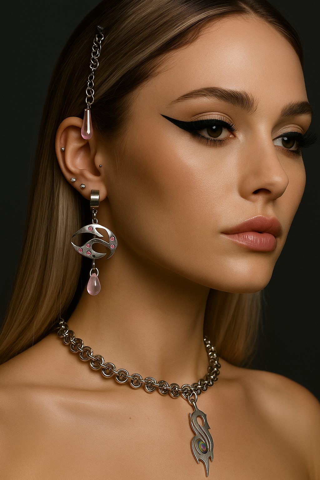 PINK VOID DROPLET EARRINGS