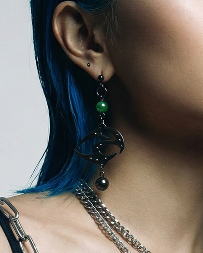 Void Flame Pearl Earrings