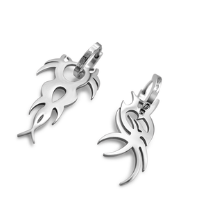  Stainless steel LANGUAGE EARRINGS 2.0 by New York Based designer SKNDLSS . TRIBAL Y2K