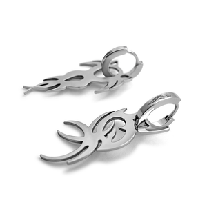  Stainless steel LANGUAGE EARRINGS 2.0 by New York Based designer SKNDLSS . TRIBAL Y2K