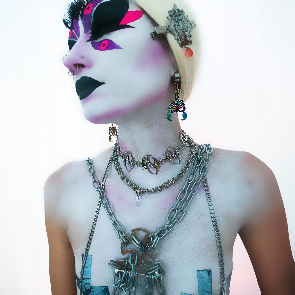 ACID WASHED SCORPION EARRINGS