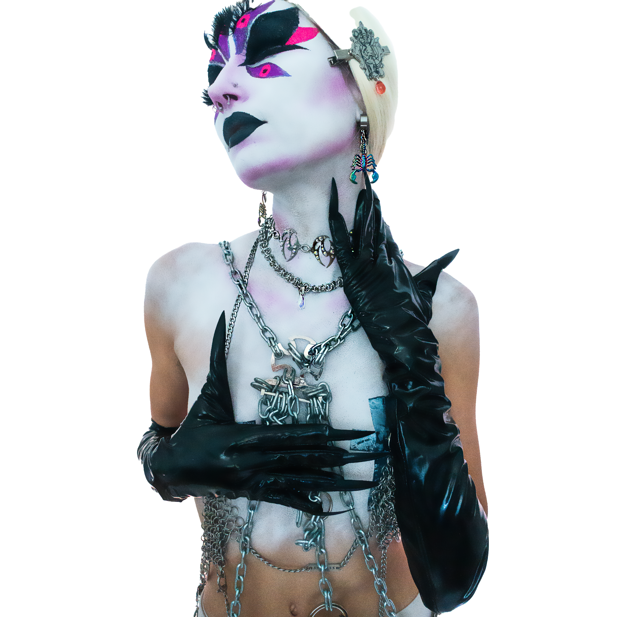 ACID WASHED SCORPION EARRINGS