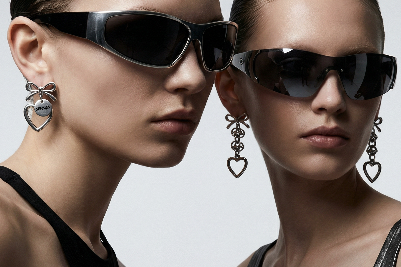 Bow Heart Armour Earring